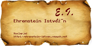 Ehrenstein István névjegykártya